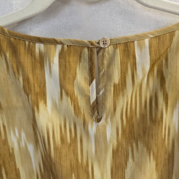 Michael by Michael Kors Gold Patterned Cold Shoulder Blouse Size Small - Picture 6 of 14